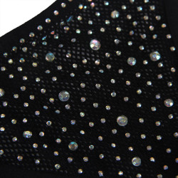 Subblime - 952174 Bodystocking Resille Avec Gants Et Diamants Noir Taille Unique